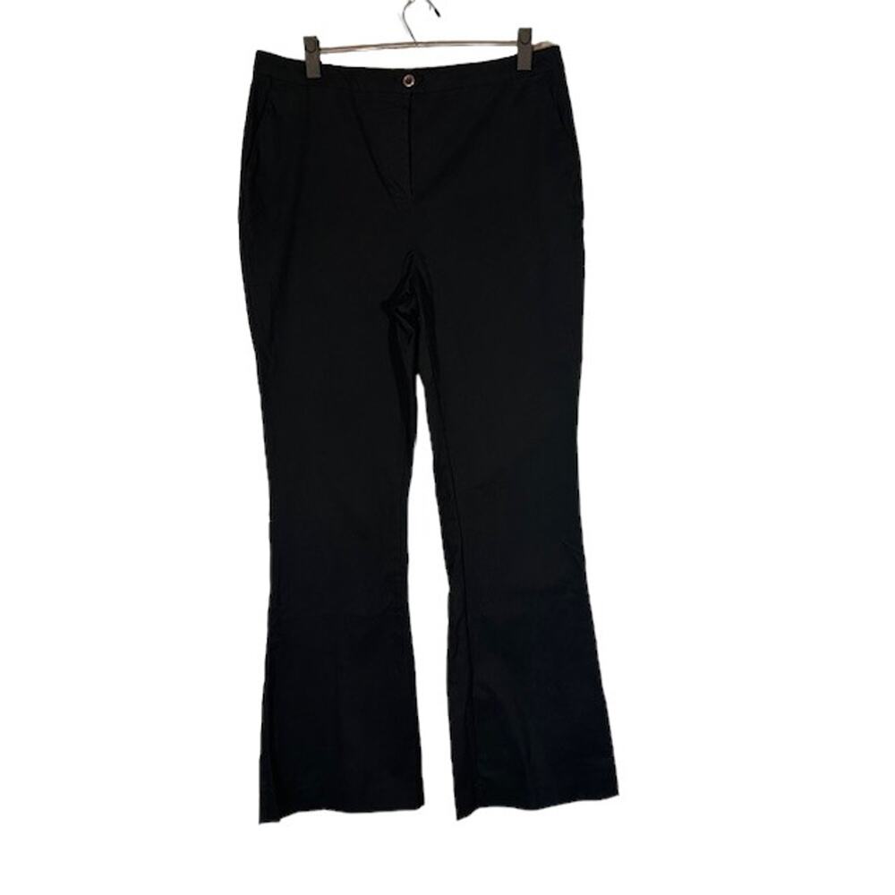 ASOS Black Cotton Blend Basic Plain Career Slacks Pants Women Sz 12